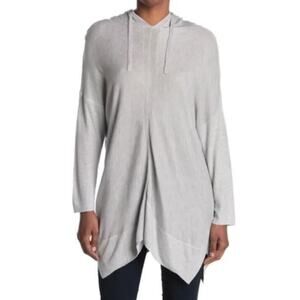 Stitchdrop Pullover SharkBite Hem Tunic Hoodie in Heather Grey Large‎ MSRP $92